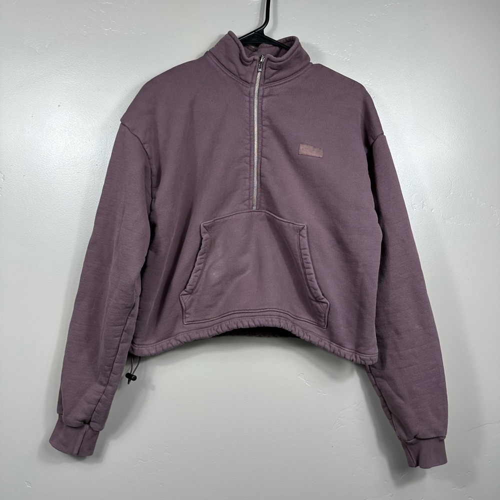 Set Active Women’s Heavyweight Sweats Half Zip Pullover Dusky Mauve Pink - XS